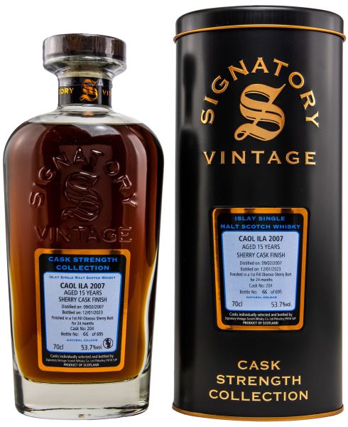 Caol Ila 15 Jahre 2007/2023 Sherry Signatory Cask Strength Collection #204 53,7% vol.
