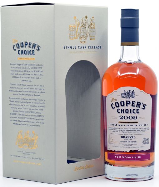 Braeval 15 Jahre 2009/2024 Port Wood Cask Cooper's Choice 57% vol.