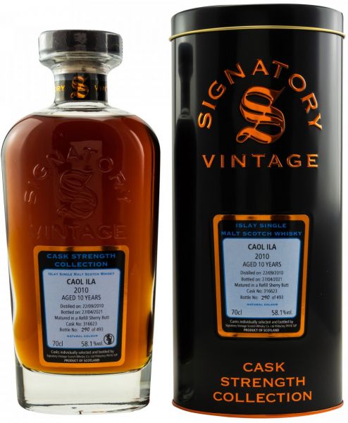 Caol Ila 10 Jahre 2010/2021 Sherry Cask Signatory Cask Strength Collection #316623 58,1% vol.