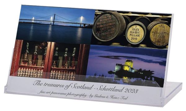 Tischkalender „The treasues of Scotland - 2023" in CD-Box