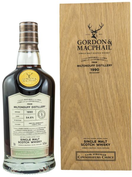 Miltonduff 31 Jahre 1990/2021 Sherry Cask Gordon & MacPhail 54,6% vol.