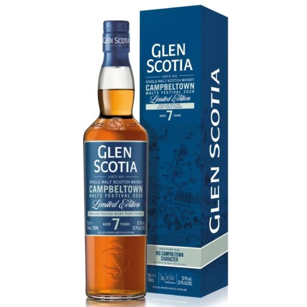 Glen Scotia 7 Jahre Medium Peated Ruby Port Campbeltown Malts Festival 2026 53,9% vol.
