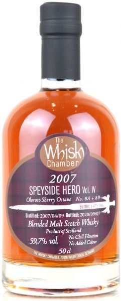 Speyside Hero IV (Burnside) 13 Jahre 2007/2020 Sherry Cask The Whisky Chamber 59,7% vol.