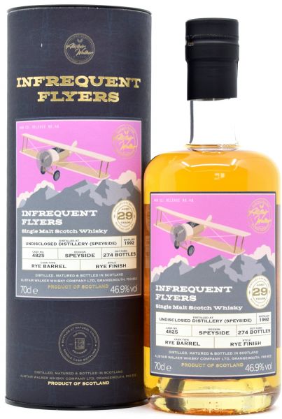 Undisclosed Speyside 29 Jahre 1992/2021 Rye Cask Alistair Walker Infrequent Flyers 46,9% vol.