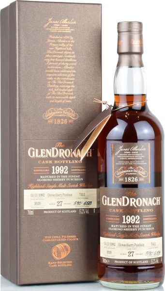 Glendronach 27 Jahre 1992/2020 Batch 18 Single Cask #7411 53,2% vol.