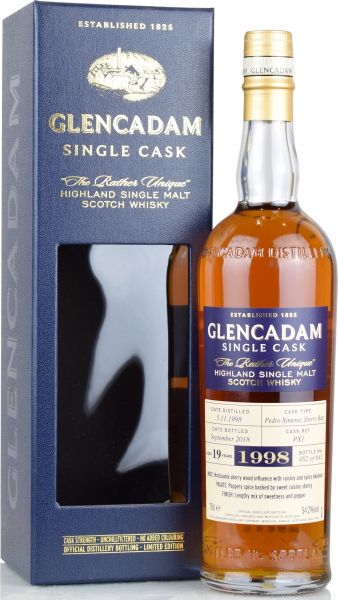 Glencadam 19 Jahre 1998/2018 PX Sherry Cask #PX1 54,2% vol.