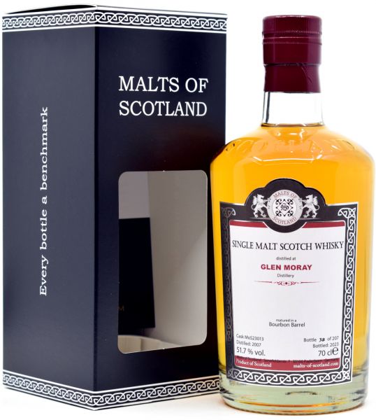 Glen Moray 16 Jahre 2007/2023 Malts of Scotland 51,7% vol.