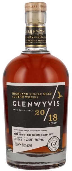 GlenWyvis 2018/2024 1st Fill Oloroso Sherry Cask #243 61,5% vol.