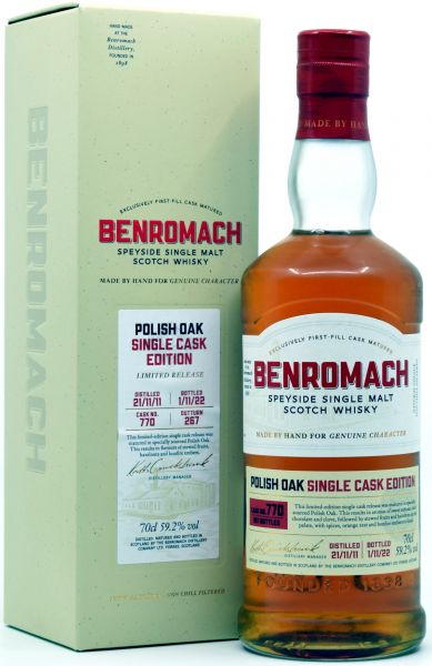 Benromach 2011/2022 Polish Oak Single Cask #770 59,2% vol.