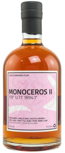 Monoceros II 2012/2022 1st Fill Ruby Port Wine Cask Scotch Universe 57,5% vol.