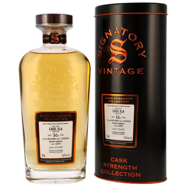 Caol Ila 16 Jahre 2009/2026 Bourbon Cask Signatory Vintage Cask Strength #322897 56,4% vol.