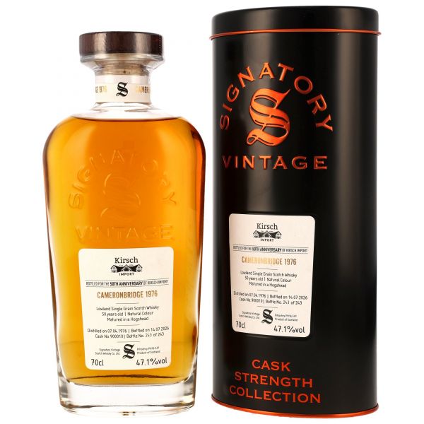 Cameronbridge 50 Jahre 1976/2026 Signatory Vintage x 50th Anniversary Kirsch Import 47,1% vol.