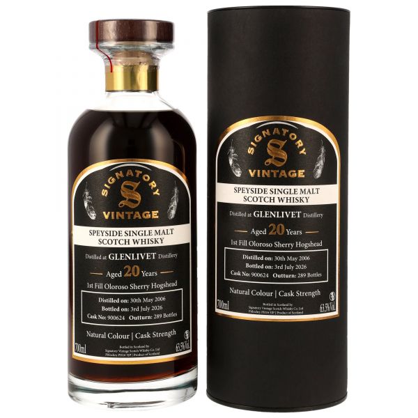 Glenlivet 20 Jahre 2006/2026 1st Fill Sherry Hogshead #900624 Signatory Vintage 63,5% vol.