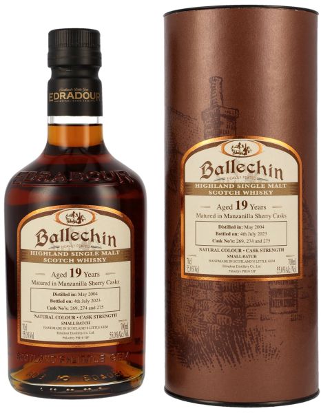 Ballechin 19 Jahre 2004/2023 Manzanilla Cask #269,274,275 55% vol.