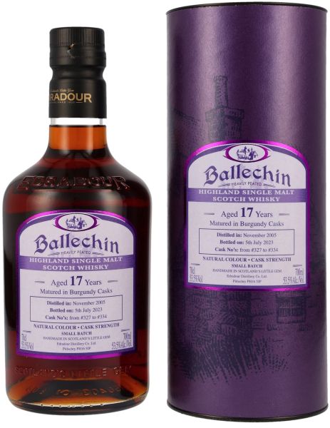 Ballechin 17 Jahre 2005/2023 Burgundy Cask #327-334 53,5% vol.