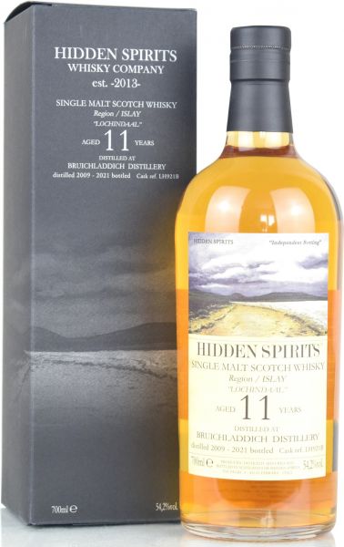 Lochindaal (Bruichladdich) 11 Jahre 2009/2021 Hidden Spirits 54,2% vol.