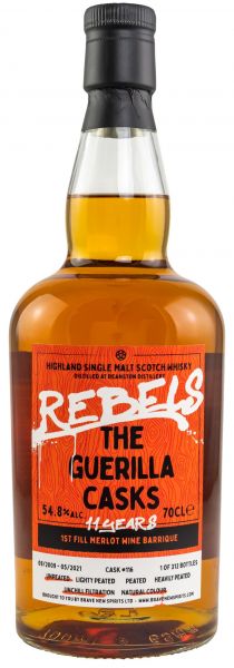 Deanston 11 Jahre 2009/2021 1st Fill Merlot Cask #116 Rebels The Guerilla Casks 54,8% vol.