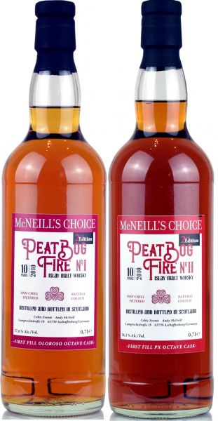 Peat Bog Fire Batch #2 10 Jahre 1st Fill PX &amp; Oloroso Sherry Octave McNeill&#039;s Choice SET