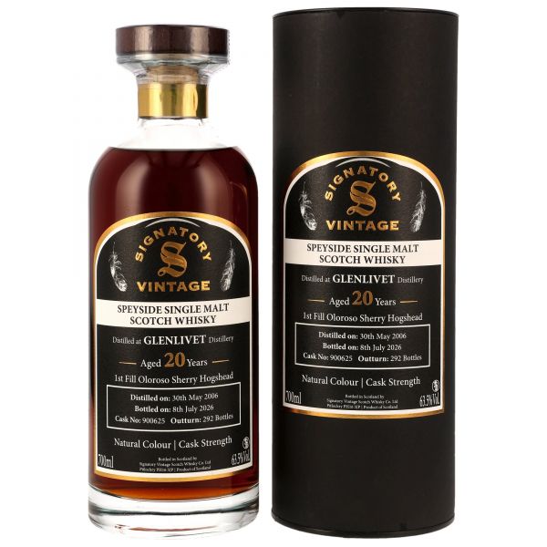 Glenlivet 20 Jahre 2006/2026 1st Fill Sherry Hogshead #900625 Signatory Vintage 63,5% vol.