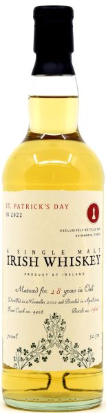 Irish Single Malt 18 Jahre 2002/2021 Shinanoya St. Patrick&#039;s Day 2022 51,5% vol.