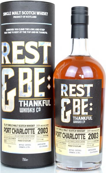 Port Charlotte 13 Jahre 2003/2016 Sherry Cask Rest & be Thankful 61,7% vol.