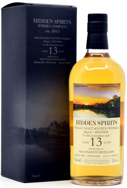 Miltonduff 13 Jahre 2009/2023 Hidden Spirits Highproof 52,4% vol.