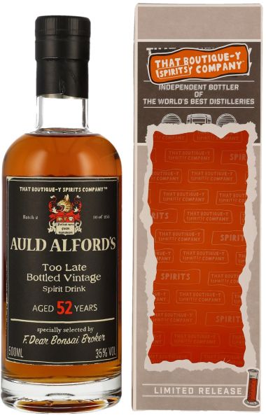 Auld Alford&#039;s 52 Jahre Too late Spirit Drink Batch #2 That Boutique-y Spirit Company 35% vol.