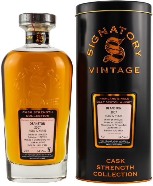 Deanston 12 Jahre 2007/2020 1st Fill Sherry Signatory Vintage Cask Strength Collection #900142