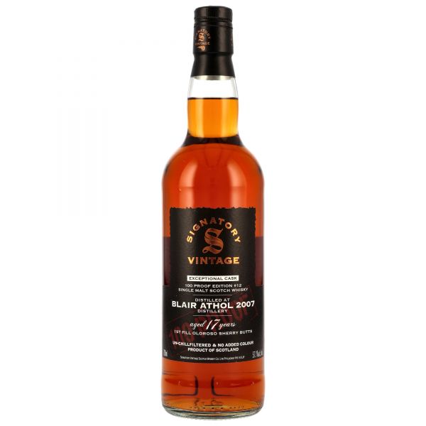 Blair Athol 2007/2025 1st Fill Oloroso Signatory 100 Proof Exceptional Cask Edition #12 57,1% vol.