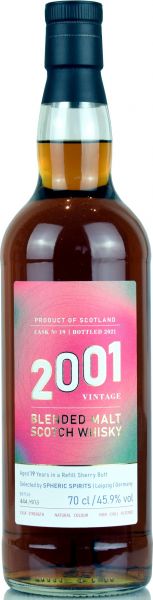 Blended Malt 19 Jahre 2001/2021 Sherry Cask Spheric Spirits 45,5% vol.