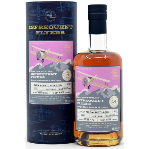 Glen Moray 14 Jahre 2011/2026 Ruby Port Alistair Walker Infrequent Flyers 59,6% vol.