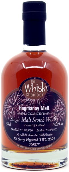 Tomatin 12 Jahre 2011/2023 PX Sherry Cask The Whisky Chamber Hogmanay Malt 55,9% vol.