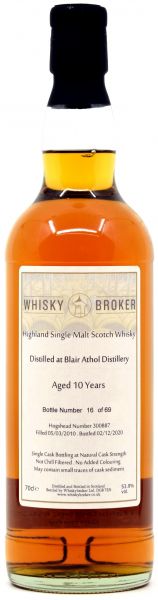 Blair Athol 10 Jahre 2010/2021 Whiskybroker 53,9% vol.
