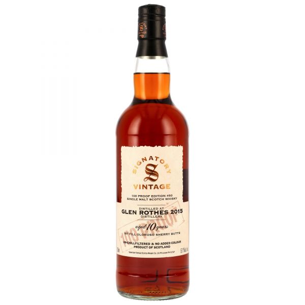 Glenrothes 2015/2025 1st Fill Oloroso Sherry Signatory Vintage 100 Proof #50 57,1% vol.