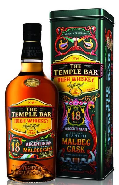The Temple Bar 18 Jahre Malbec Cask Irish Single Malt Whiskey