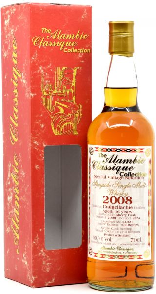 Craigellachie 16 Jahre 2008/2024 Sherry Cask Alambic Classique 59,9% vol.