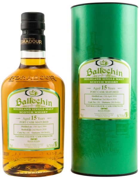 Ballechin 15 Jahre 2004/2020 Port Cask 54,7% vol.