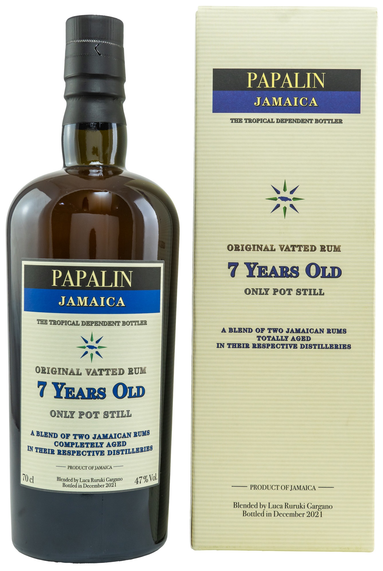 Papalin Jamaica 7 Jahre Original Vatted Pot Still Rum 47 vol