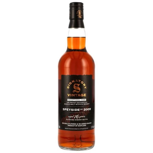 Speyside (M) 2009/2025 1st Fill Oloroso Signatory 100 Proof Exceptional Cask Edition #13 57,1% vol.