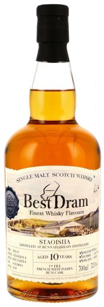 Bunnahabhain Staoisha 2014/2024 1st Fill French West Indies Rum Best Dram 53,9% vol.
