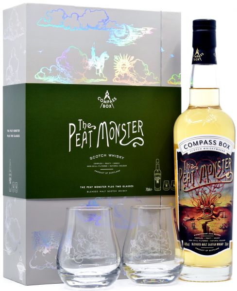 The Peat Monster Geschenkset mit 2 Gläsern Compass Box 46% vol.