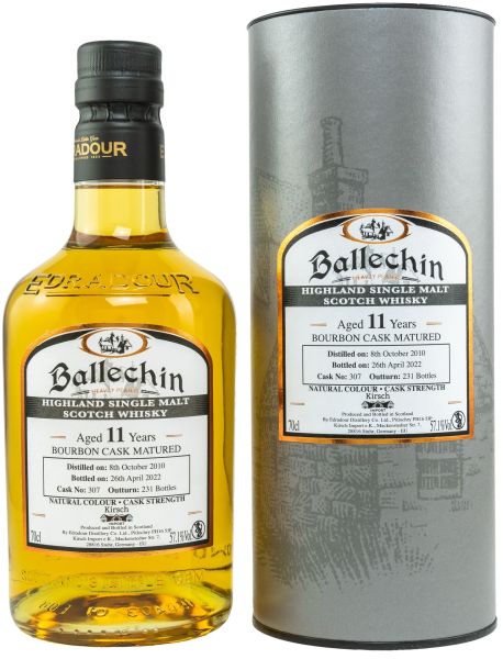 Ballechin 11 Jahre 2010/2020 1st Fill Bourbon Single Cask #307 57,1% vol.