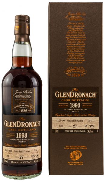 Glendronach 27 Jahre 1993/2020 Oloroso Single Cask #7274 54,2% vol.