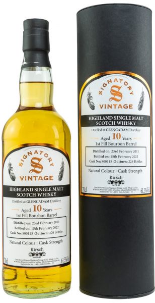 Glencadam 2011/2022 Signatory Vintage Cask Strength for Germany 61,5% vol.