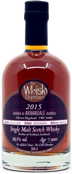 Annandale (peated) 7 Jahre 2015/2023 Oloroso Sherry Cask The Whisky Chamber 58,5% vol.