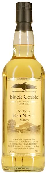 Ben Nevis peated 5 Jahre 2015/2020 Port Cask Black Corbie 61,4% vol.