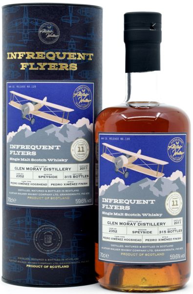 Glen Moray 11 Jahre 2011/2023 PX Sherry Alistair Walker Infrequent Flyers 59,6% vol.