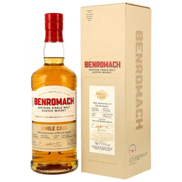 Benromach 21 Jahre 2005/2026 1st Fill Bourbon #343 50th Anniversary Kirsch Import 57,5% vol.