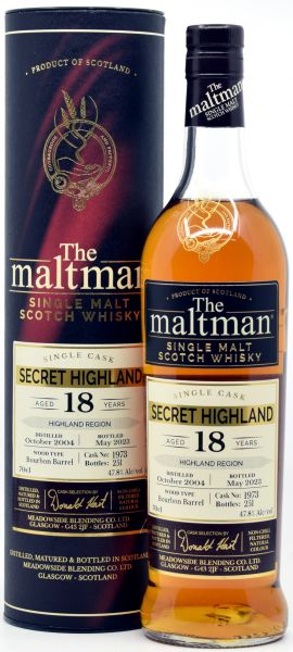 Secret Highland 18 Jahre 2004/2023 The Maltman 47,8% vol.