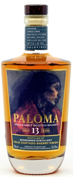 Benrinnes 13 Jahre 2008/2022 1st Fill Palo Cortado Sherry Goldfinch Paloma Series 53,2% vol.